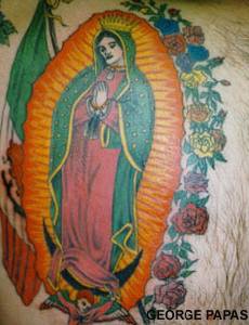 el tatuaje de la virgen de guadalupe hecho en color