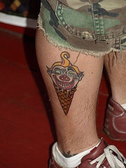 Ice cream clown tattoo