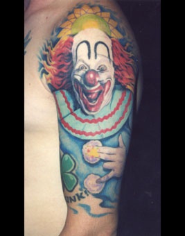 Old ronald clown tattoo