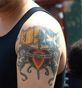 Spain and scotland emblems tattoo