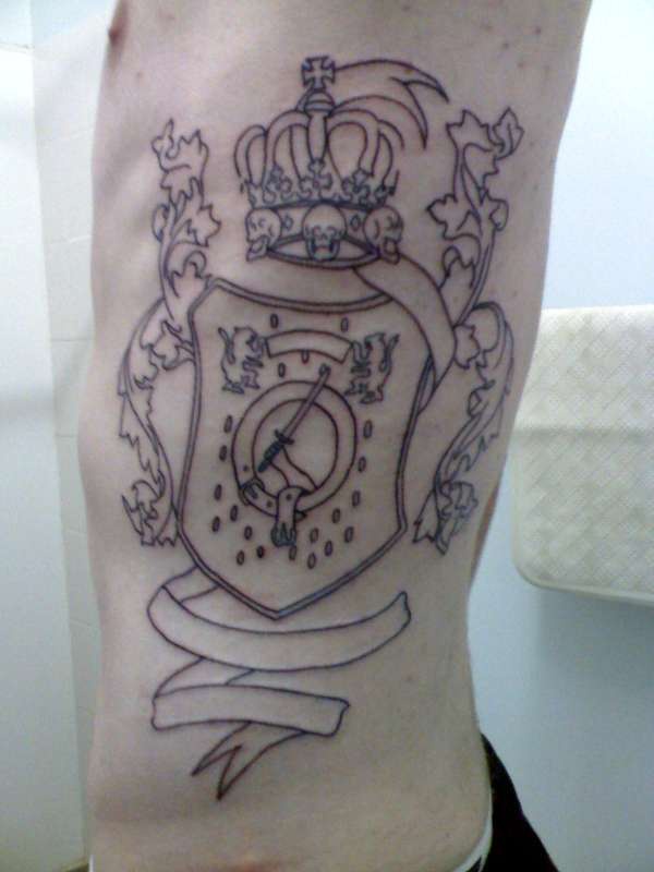 Heraldic shield unfinished tattoo