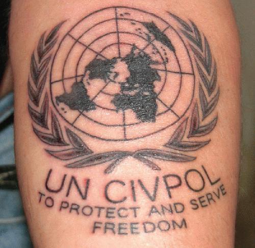 Civpol symbol black ink tattoo