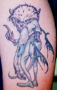 divinita" creatura tatuaggio colorato
