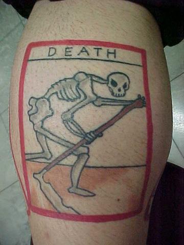Tatouage de carte tarot de la morte en style classique