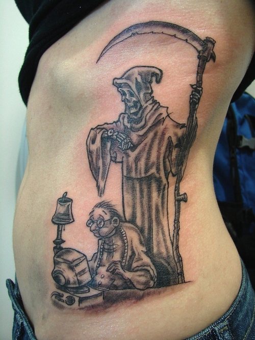 la morte prende vecchia vita del morto tatuaggio