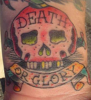 Death skull classic style tattoo