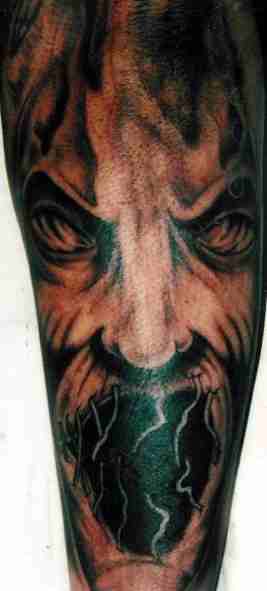 Full sleeve demon tattoo