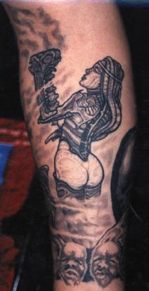 She-demon with iron armlet tattoo