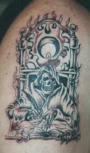 Throne of death black tattoo