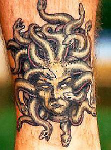 Medusa gorgona arm tattoo