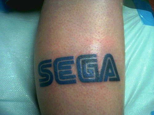 Sega blue logo tattoo