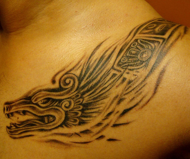 Dragon mayan style tribal tattoo