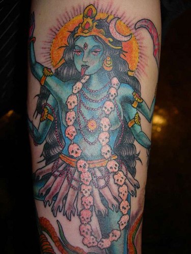 Vishnu deity coloured tattoo