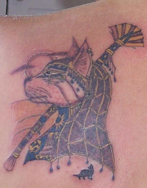 Tatuaje de sagrado gato egipcio