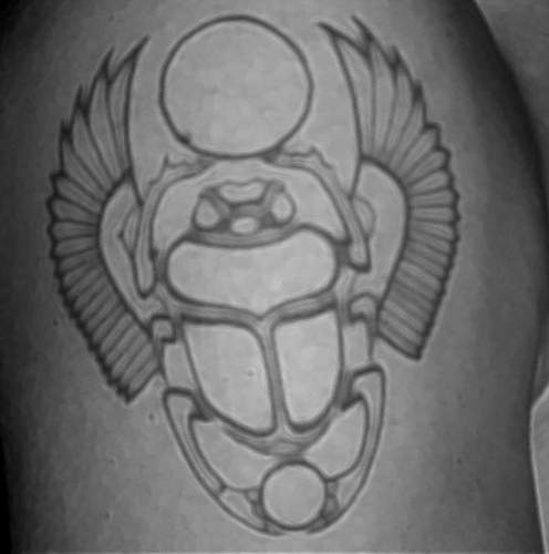 Egyptian sacred sun beetle tattoo