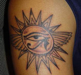 Egyptian sun ra symbol tattoo