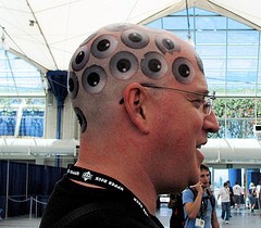 3d eyeballs tattoo on head