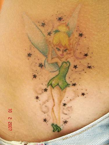 Tinkerbell in stars tattoo