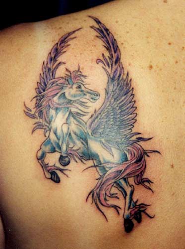 Majestic pegasus shoulder tattoo