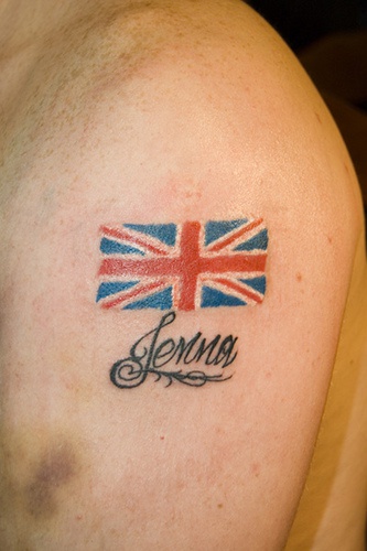 Great britain flag named tattoo