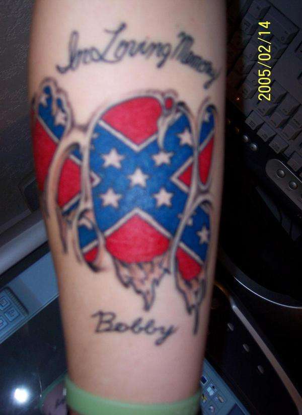 Confederate flag memorial tattoo