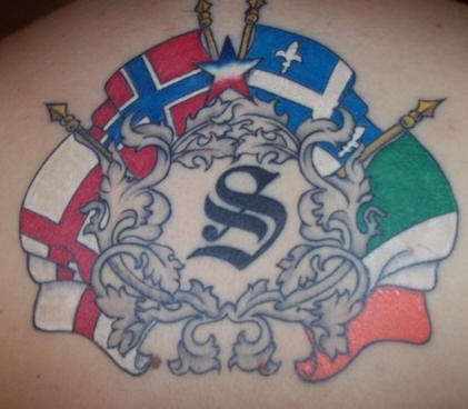 Nordwesteuropäische Flaggen Tattoo