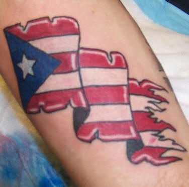 Pioneer settlers flag tattoo