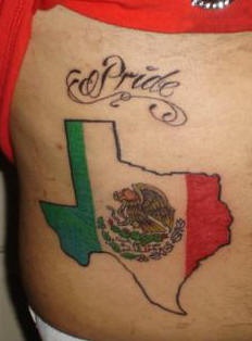 Texas state and italian flag tattoo
