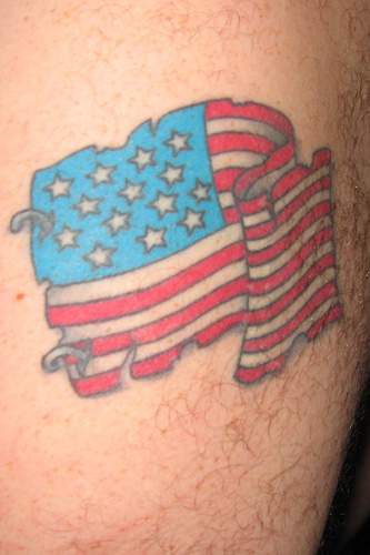 Old american flag tattoo