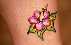 Minimalistic flower coloured tattoo