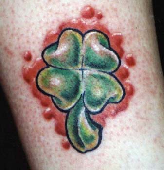 3d four leaf clover tattoo