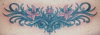 Flower themed pattern tattoo