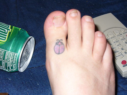 Little ladybird , size for toe, foot tattoo design