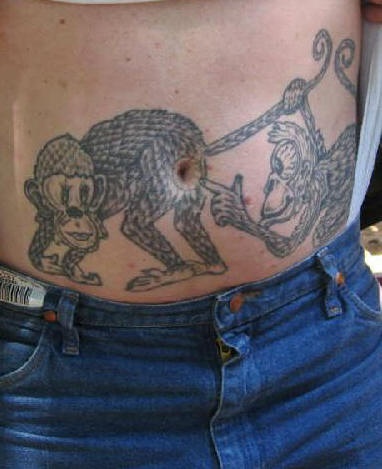 Funny monkey ass hole tattoo