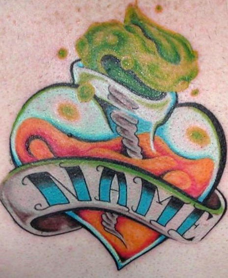 Funny sacred heart tattoo with no name