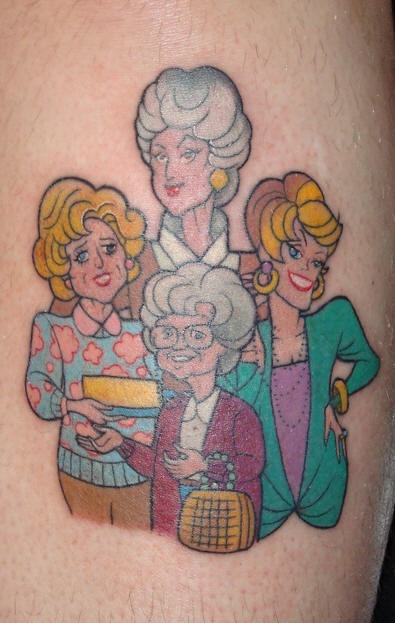 Ladies in age tattoo in colour