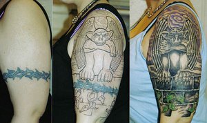 Gargoyle tatuaggio in processo