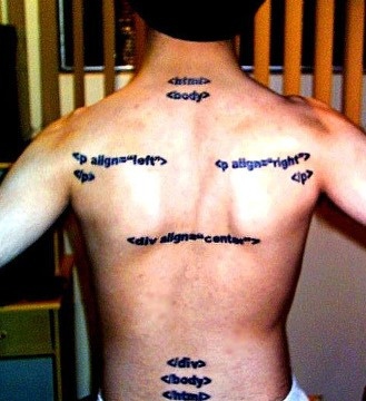 Scritte differenti sulla schiena tatuaggio