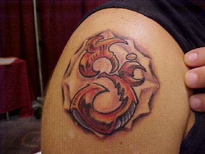 Tribal hindu symbol tattoo