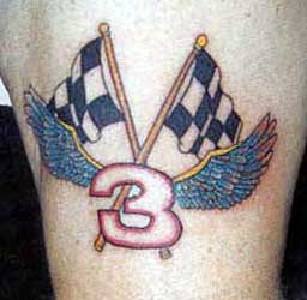 Racing fan coloured tattoo