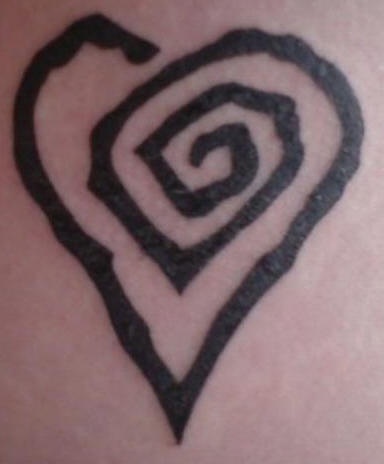 Heart shaped butt tattoo