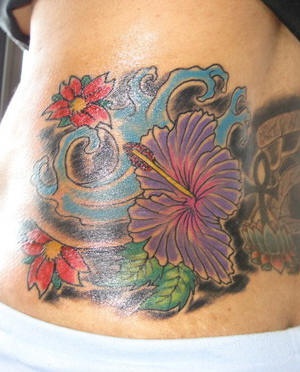 Hibiscus flowers in storm tattoo