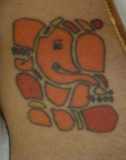 Abstract ganesha deity tattoo