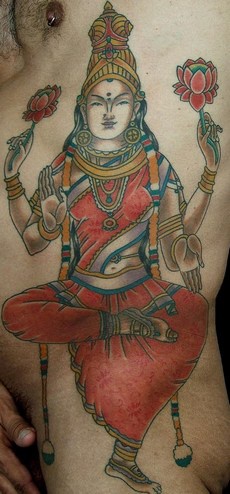 Hindu deity parvati tattoo