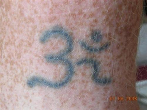 Aum symbol homemade tattoo