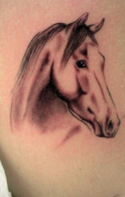 tatuaje autoretrato de caballo