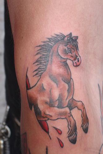 tatuaje de caballo desde la piel rasgada