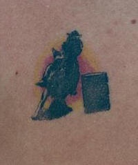 Minimalistic rodeo coloured tattoo