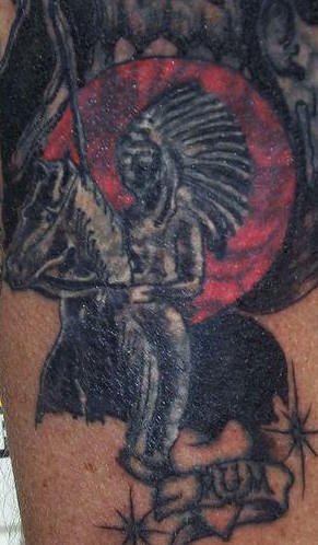 tatuaje del caballero negro indio