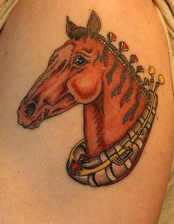 tatuaje de hermoso caballo de feria